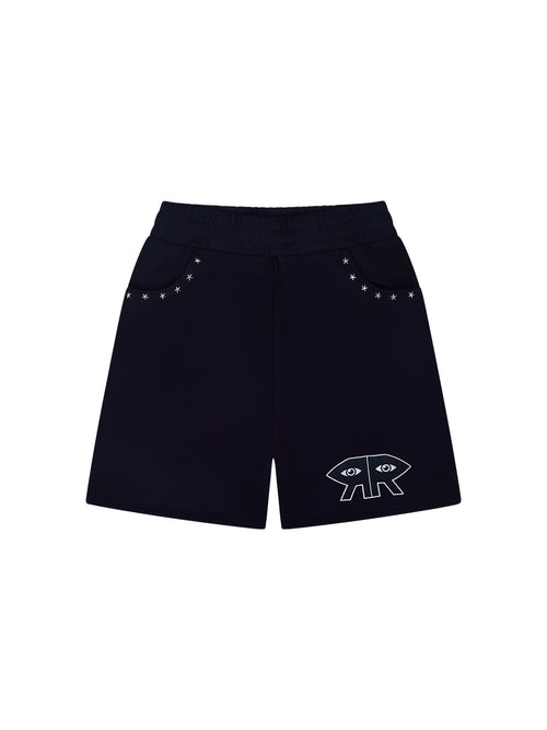 BLACK "CHROME STAR" SHORTS
