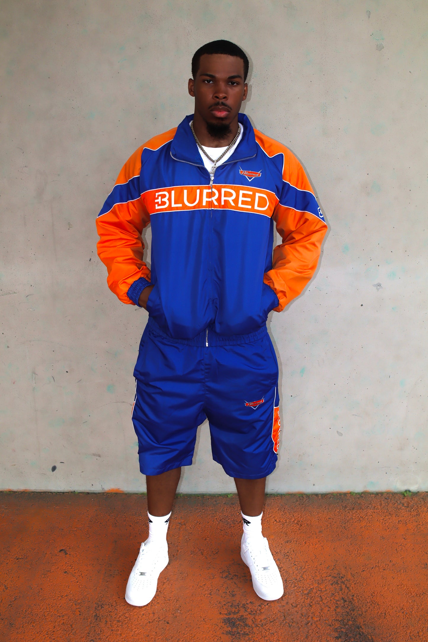 ORANGE/ BLUE WINDBREAKER JACKET