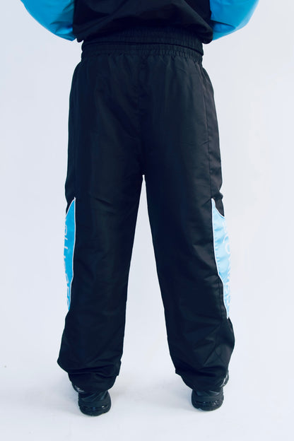 LIGHT BLUE/BLACK WINDBREAKER PANTS