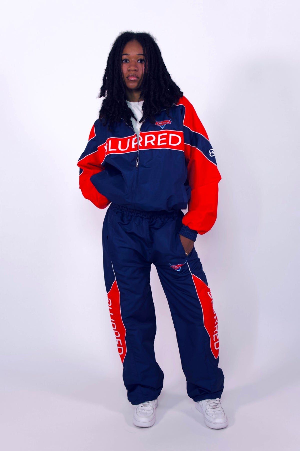 NAVY BLUE/ RED WINDBREAKER JACKET