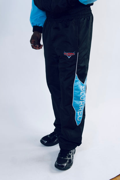 LIGHT BLUE/BLACK WINDBREAKER PANTS