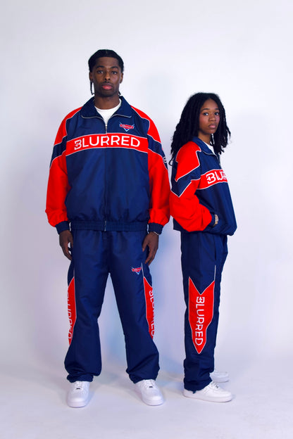 NAVY BLUE/ RED WINDBREAKER PANTS