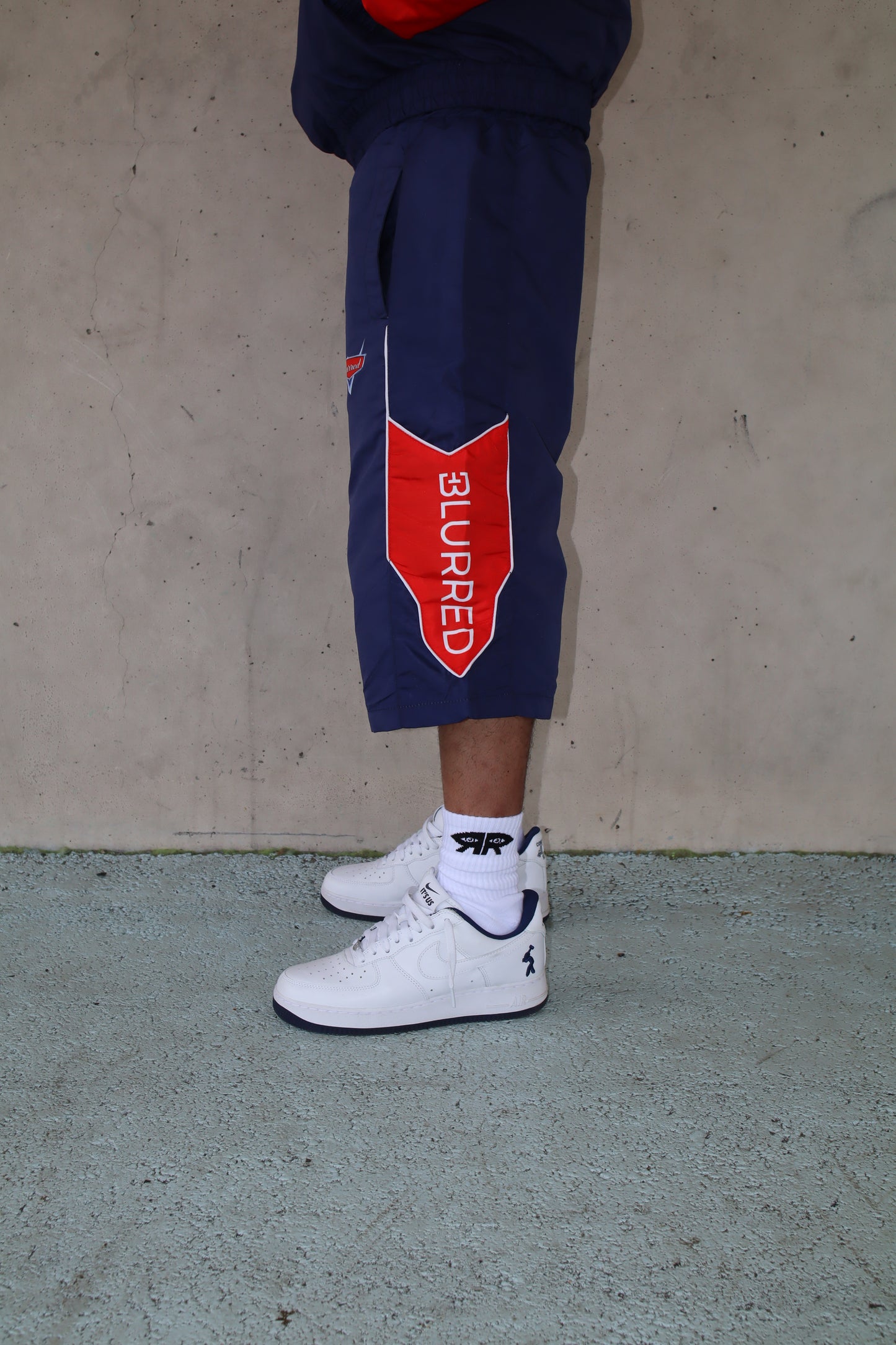 NAVY BLUE/ RED WINBREAKER SHORTS