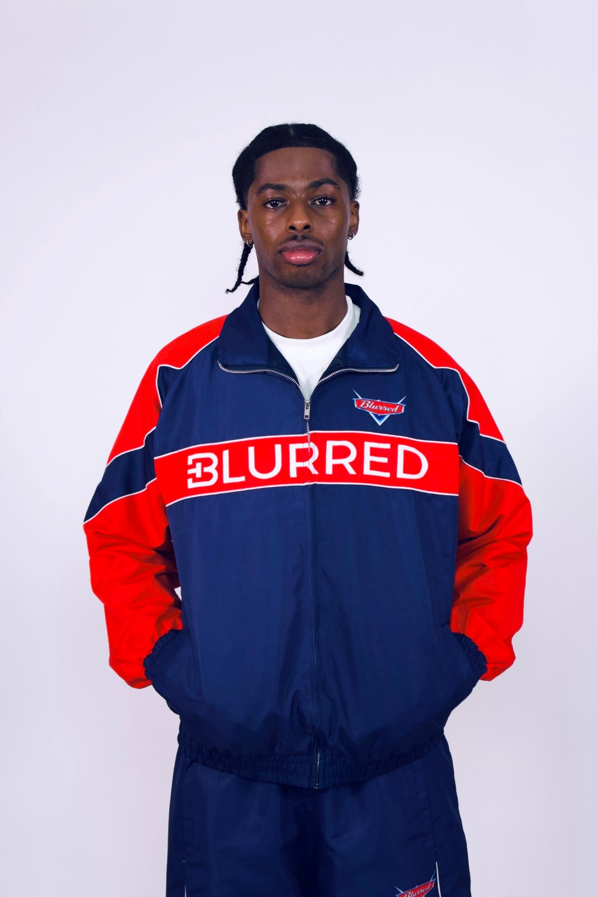 NAVY BLUE/ RED WINDBREAKER JACKET