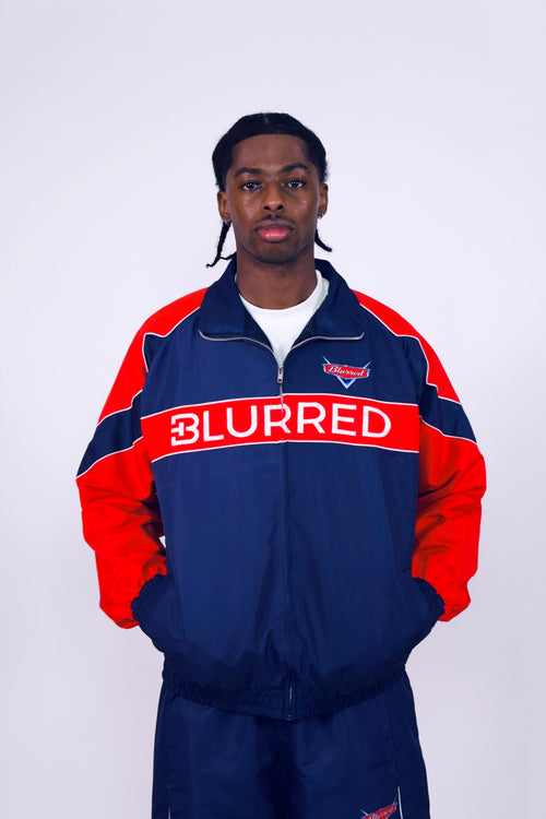 NAVY BLUE/ RED WINDBREAKER JACKET