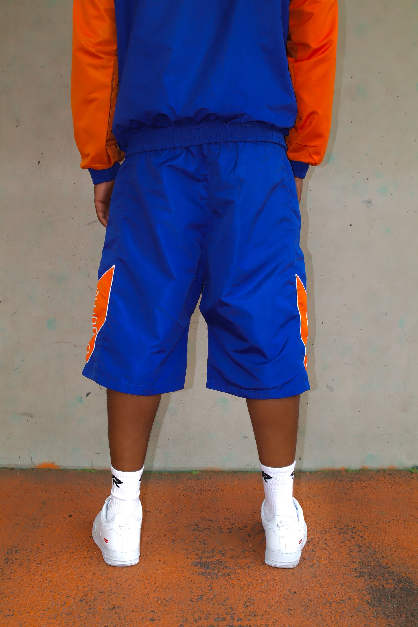 ORANGE/ BLUE WINDBREAKER SHORTS