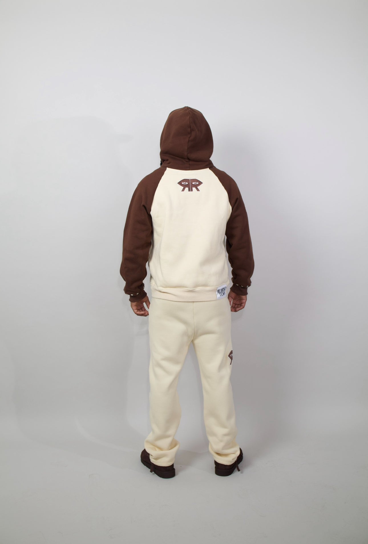BROWN AND CREAM CHROMESTAR SWEATPANTS