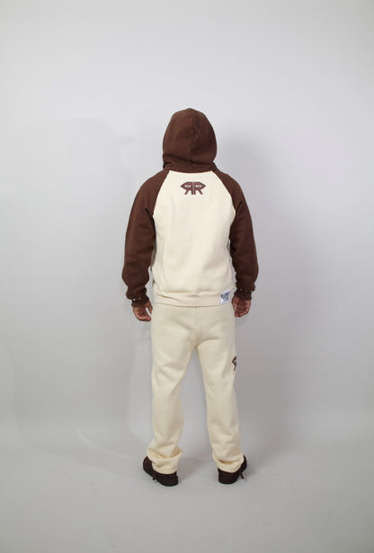 BROWN AND CREAM CHROMESTAR SWEATPANTS