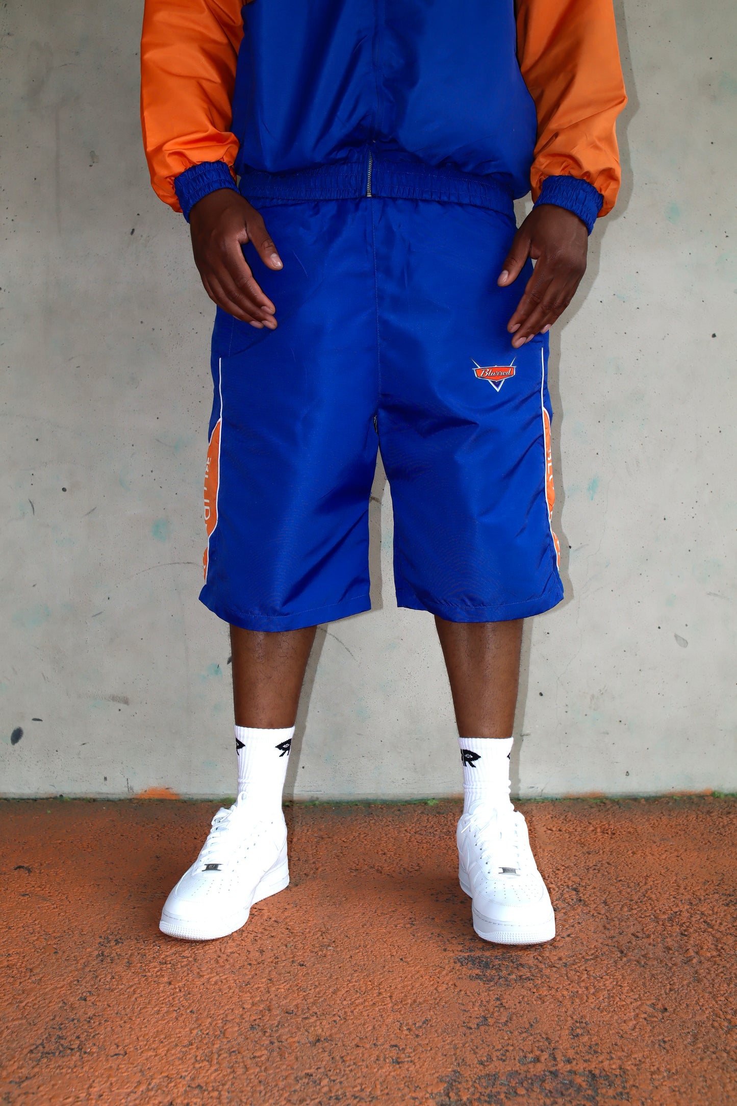 ORANGE/ BLUE WINDBREAKER SHORTS