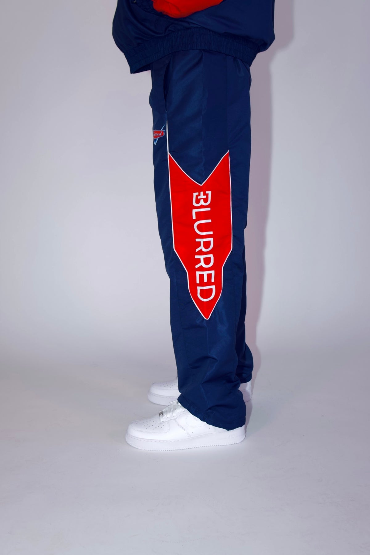 NAVY BLUE/ RED WINDBREAKER PANTS