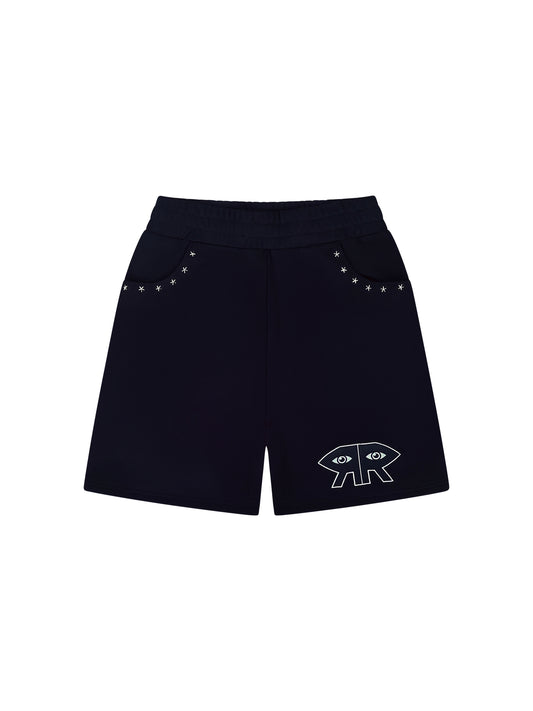 BLACK "CHROME STAR" SHORTS
