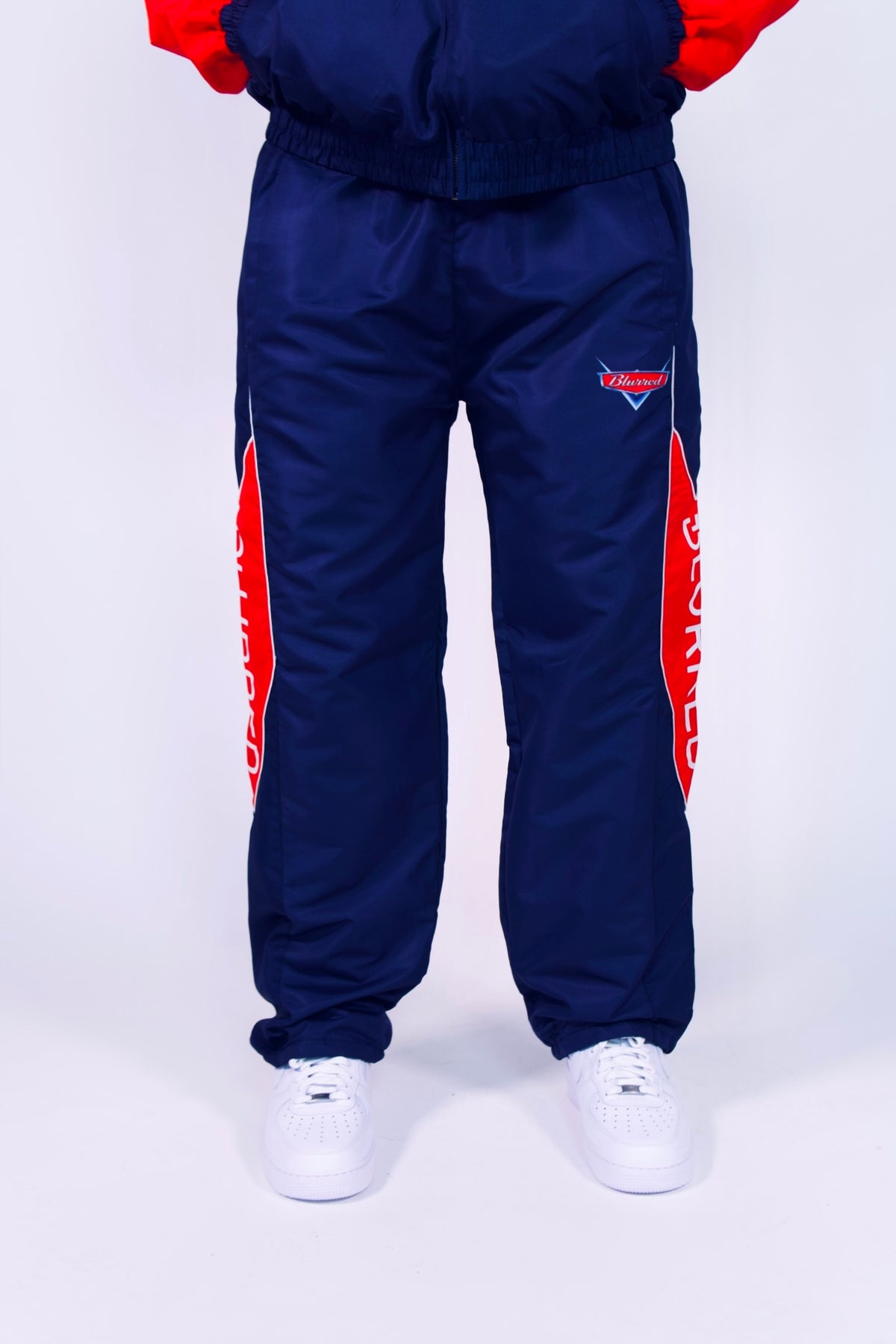 NAVY BLUE/ RED WINDBREAKER PANTS