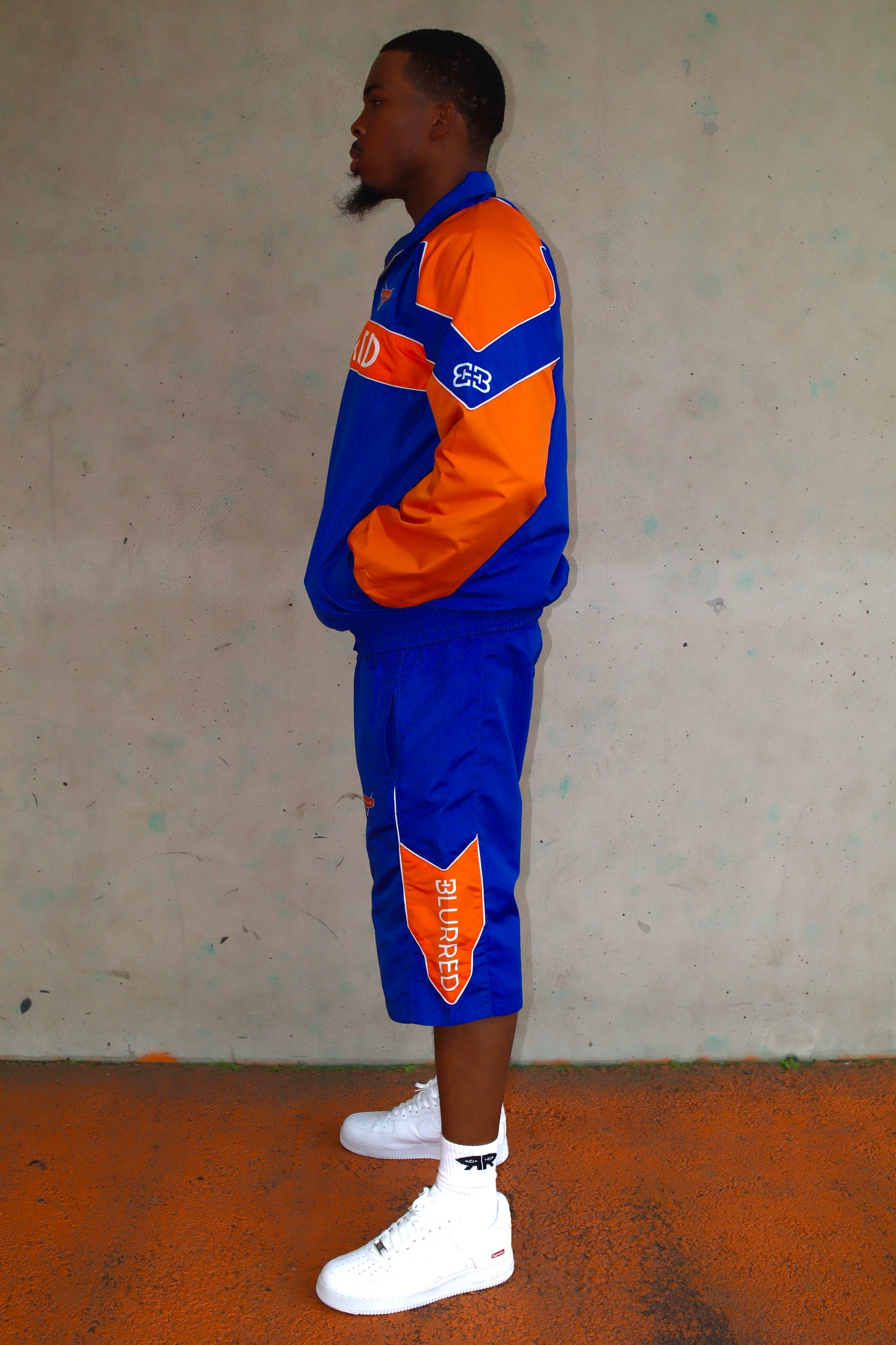 ORANGE/ BLUE WINDBREAKER JACKET