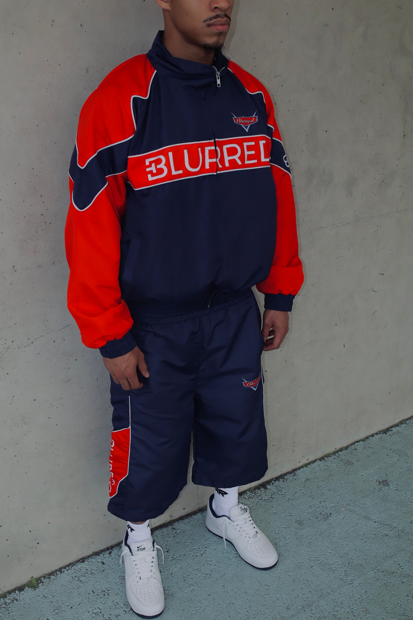 NAVY BLUE/ RED WINDBREAKER JACKET