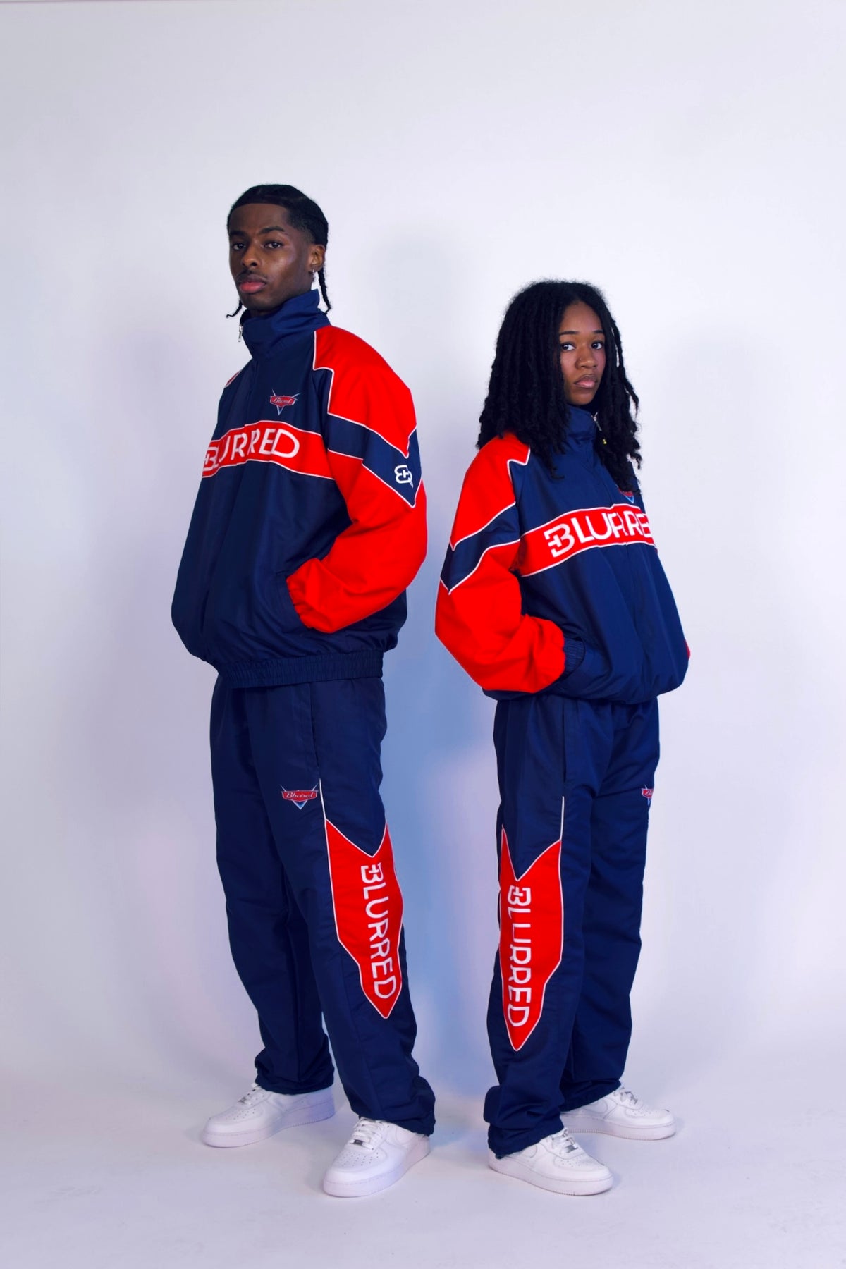 NAVY BLUE/ RED WINDBREAKER PANTS