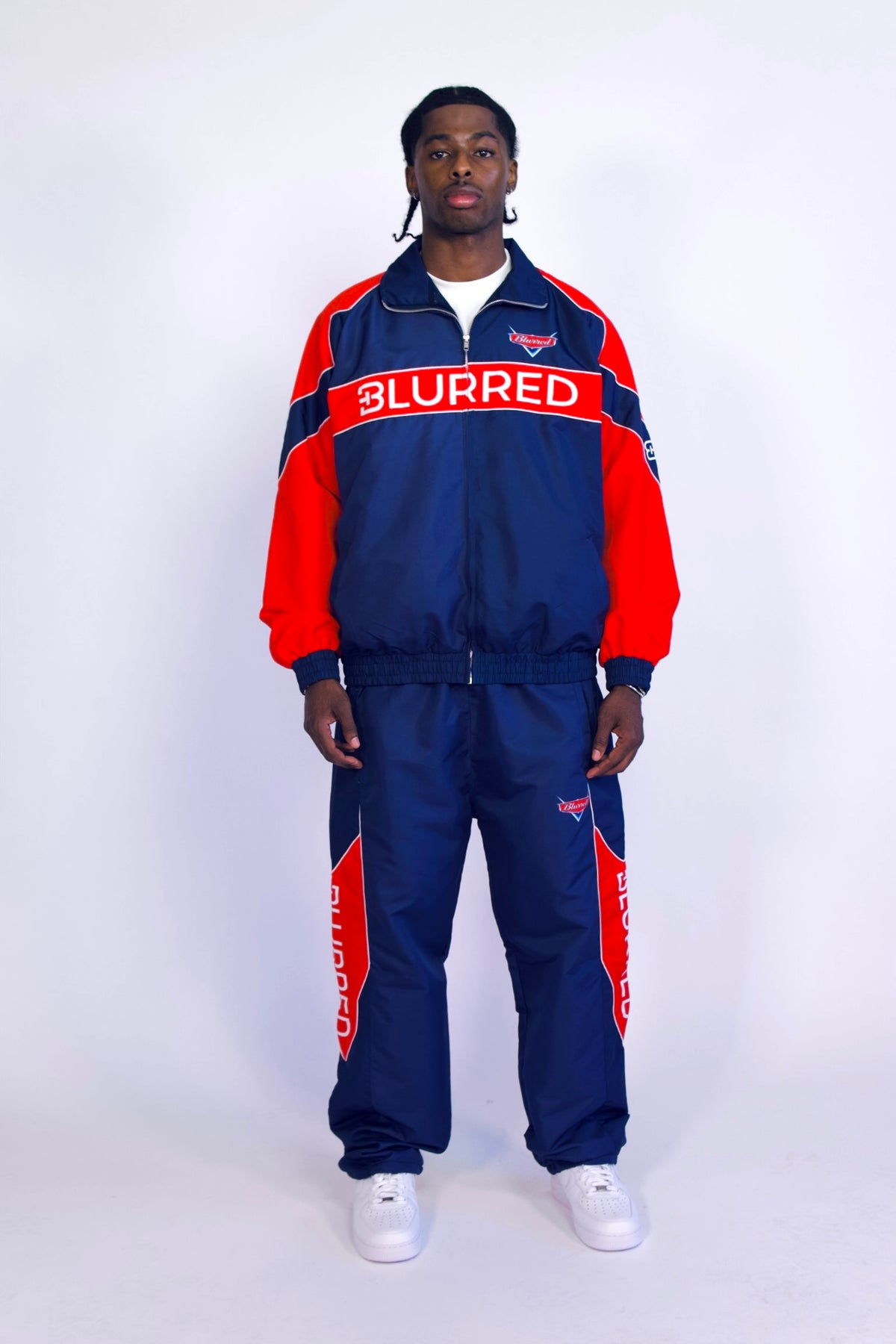 NAVY BLUE/ RED WINDBREAKER JACKET