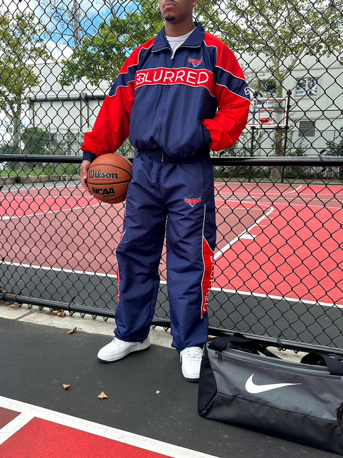 NAVY BLUE/ RED WINDBREAKER JACKET