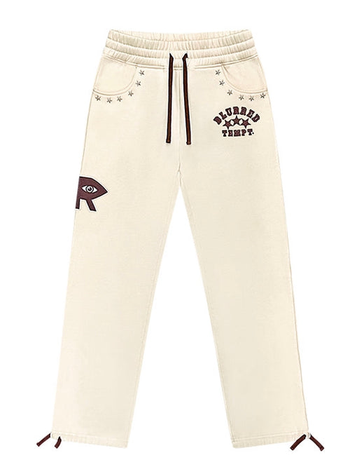BROWN AND CREAM CHROMESTAR SWEATPANTS