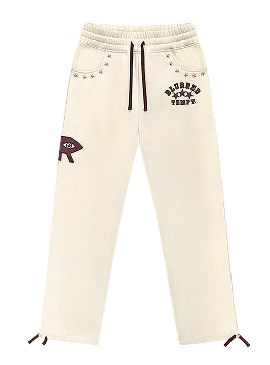 BROWN AND CREAM CHROMESTAR SWEATPANTS