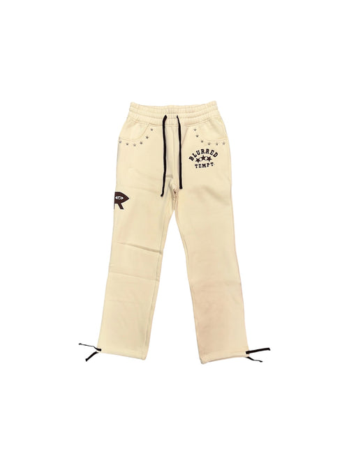 BROWN AND CREAM CHROMESTAR SWEATPANTS