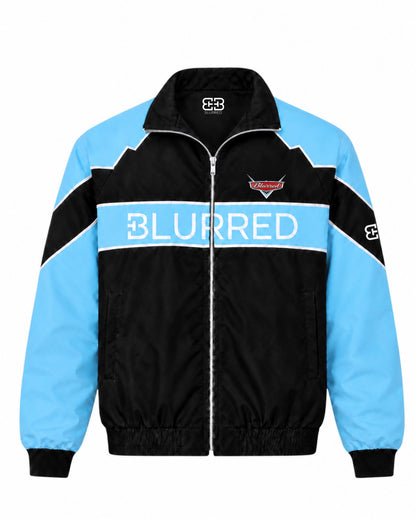 LIGHT BLUE/BLACK WINDBREAKER JACKET
