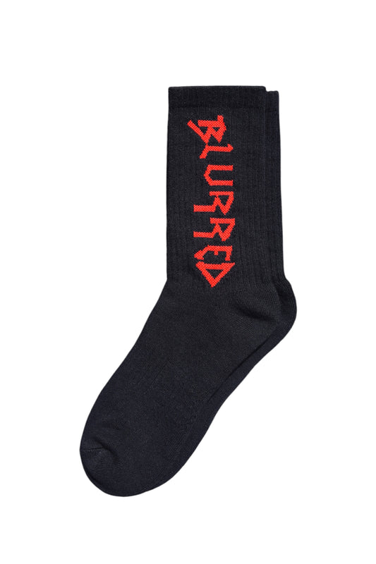 BLACK AND RED BLURRED SOCKS