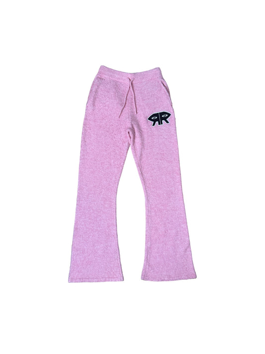 LIGHT PINK MOHAIR FLARES