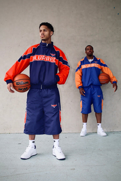 NAVY BLUE/ RED WINDBREAKER SHORTS